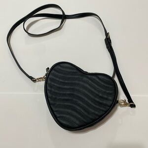 Forever 21 - Heart shaped black purse